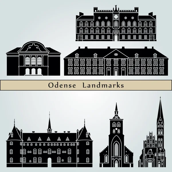 Odense Landmarks — Stock Vector