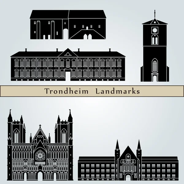 Trondheim Landmarks — Stock Vector