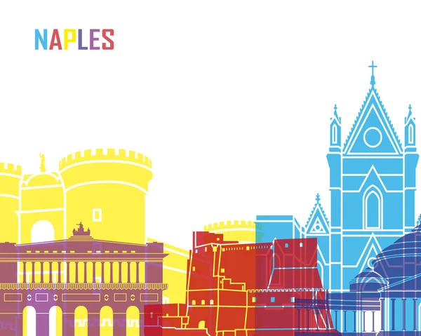 Naples skyline pop — 스톡 벡터