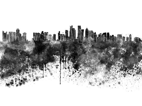 Skyline Doha in acquerello nero — Foto Stock
