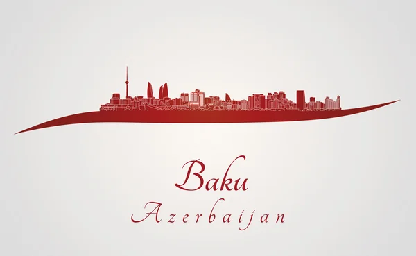 Skyline Bakú en rojo — Archivo Imágenes Vectoriales