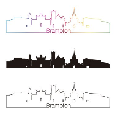 Brampton manzarası doğrusal stiliyle gökkuşağı