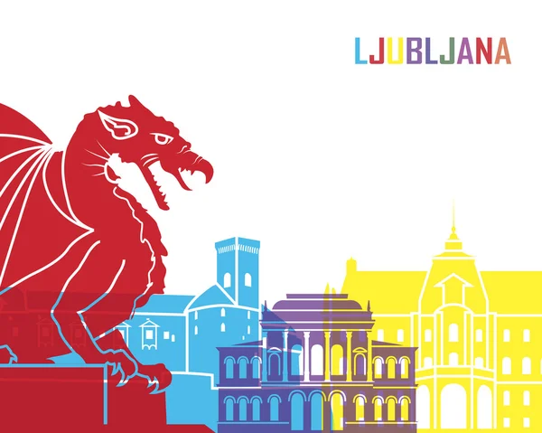 Ljubljana panoramę pop — Wektor stockowy