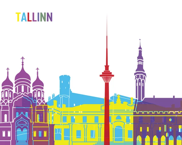 Línea del horizonte de Tallinn pop — Vector de stock