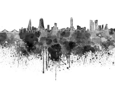 Siyah suluboya Manama manzarası