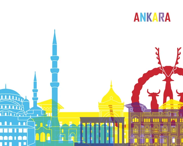 Анкарі skyline поп — стоковий вектор