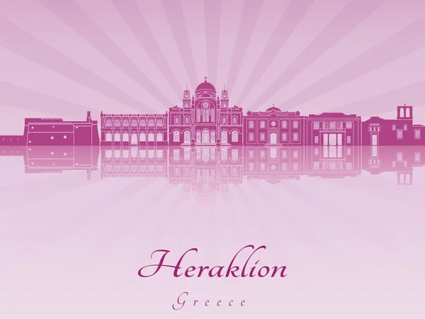 Heraklion skyline in purple radiant orchid — Stock Vector