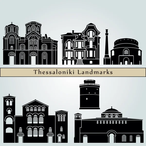 Thessaloniki Puntos de referencia — Vector de stock