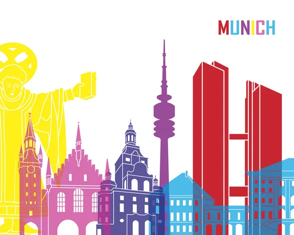 Skyline de Munich pop — Image vectorielle