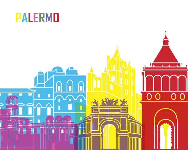 Palermo panoramę pop — Wektor stockowy