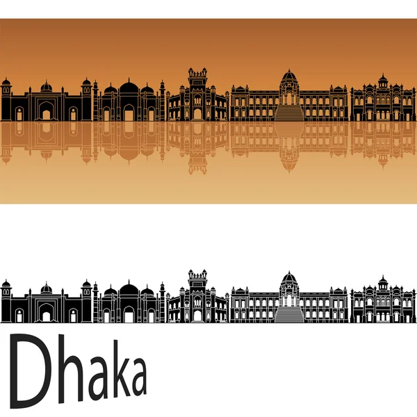 Dhaka panoramę w orange — Wektor stockowy