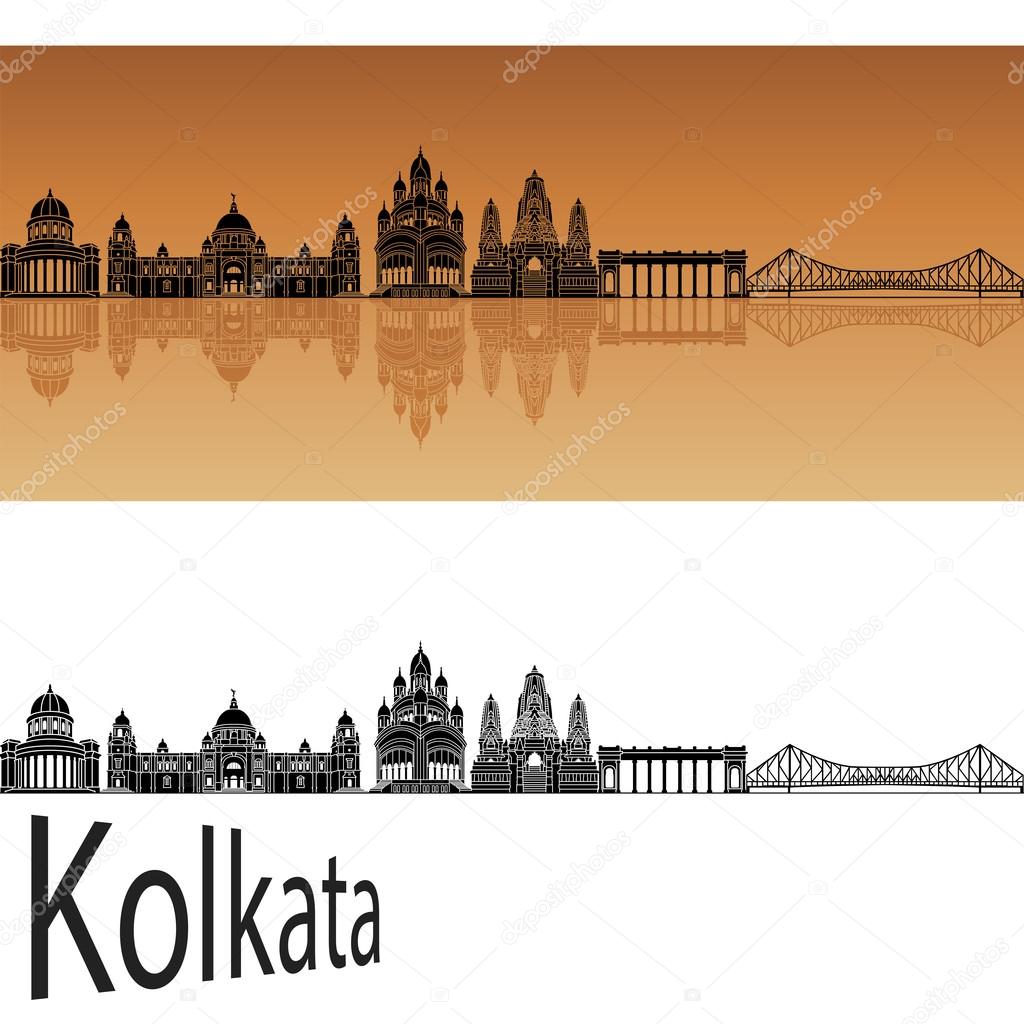 Dhaka skyline in orange