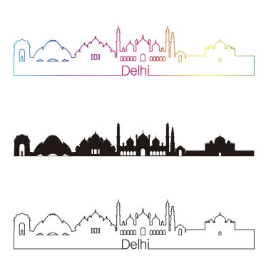 Delhi manzarası doğrusal stiliyle gökkuşağı