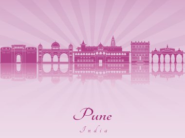 Pune skyline in purple radiant orchid clipart