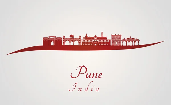 Pune skyline in rot — Stockvektor