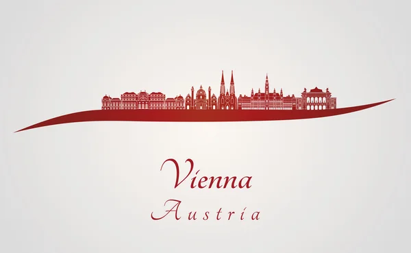 Vienna V2 skyline in red — Stock Vector