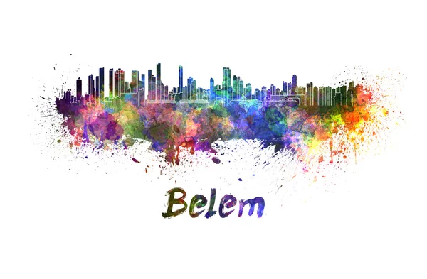 Skyline Belém em aquarela — Fotografia de Stock