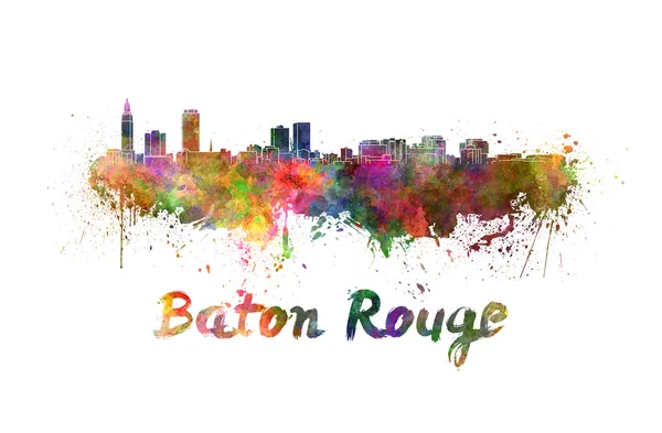 Baton Rouge skyline in aquarel — Stockfoto