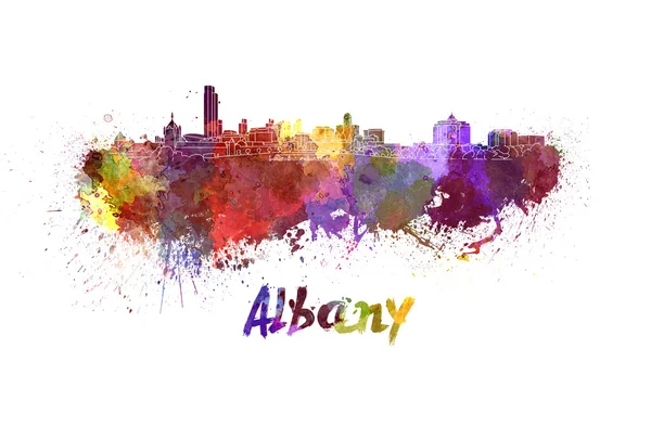 Albany Panorama v akvarel — Stock fotografie