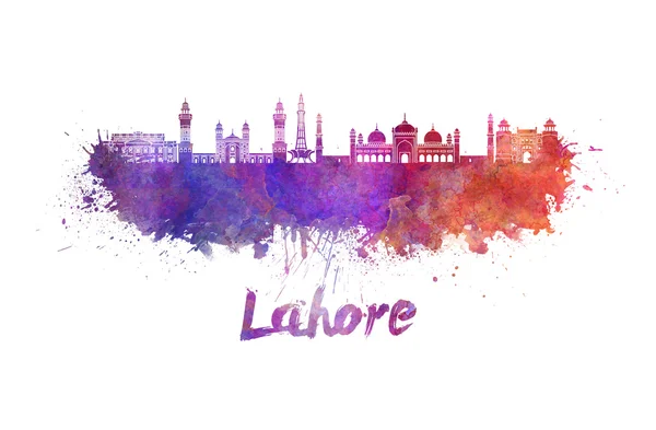 Lahore Panorama v akvarel — Stock fotografie