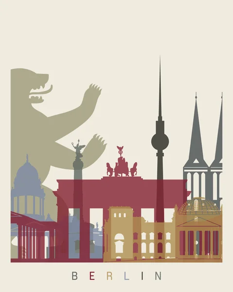 Berlin skyline poster — Stock Vector