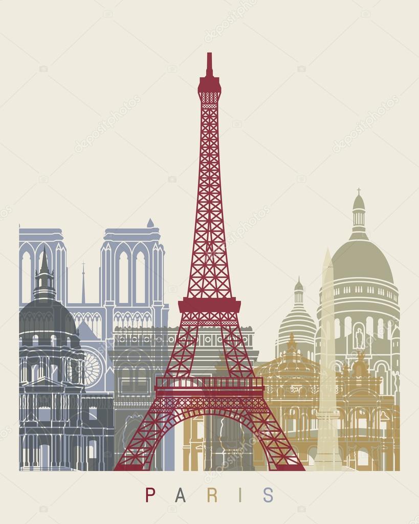 Paris skyline poster