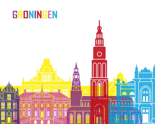 Groningen-Skyline pop — Stockvektor