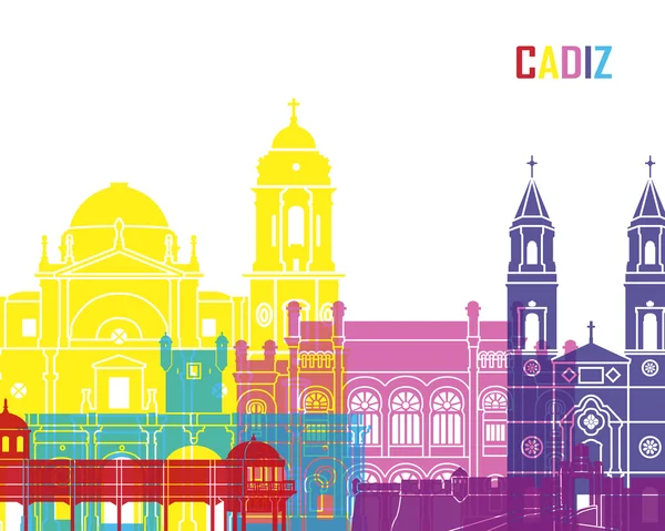 Cádiz skyline pop — Vector de stock