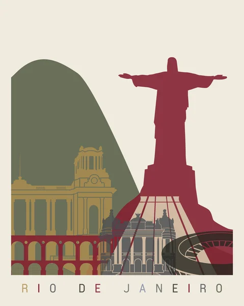 Poster sullo skyline di Rio de Janeiro — Vettoriale Stock