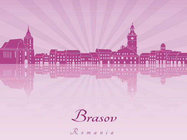 Brasov skyline in purple radiant orchid