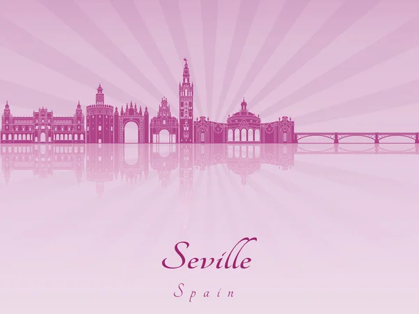 Seville V2 skyline in purple radiant orchid — Stock Vector