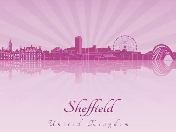 Sheffield skyline in purple radiant orchid — Stock Vector