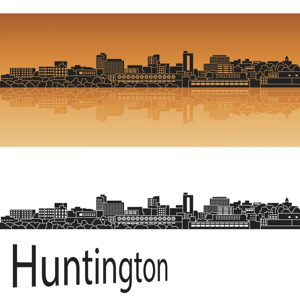 Skyline Huntington en naranja — Archivo Imágenes Vectoriales