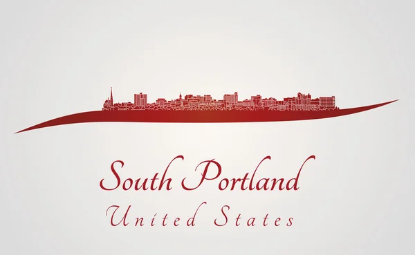 South Portland manzarası kırmızı — Stok Vektör