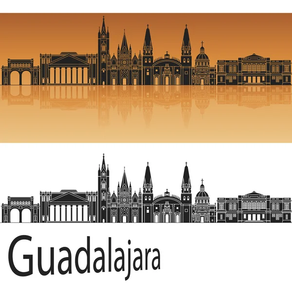 Skyline Guadalajara in arancione — Vettoriale Stock