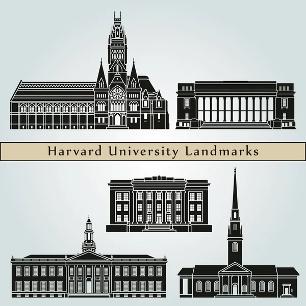 Points de repère de l'Université Harvard — Image vectorielle