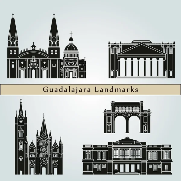 Guadalajara Monuments et monuments — Image vectorielle