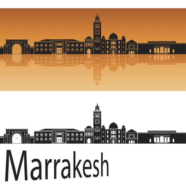 Marrakesh skyline in orange — Stock Vector
