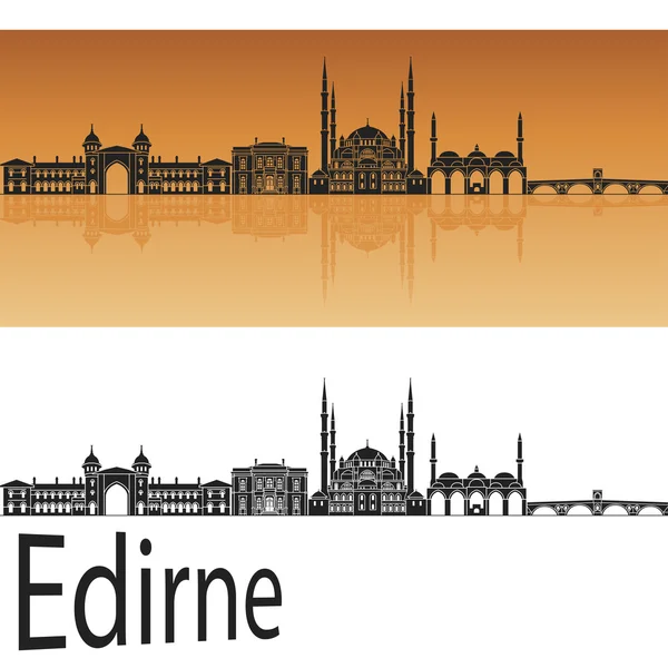 Edirne skyline in oranje — Stockvector