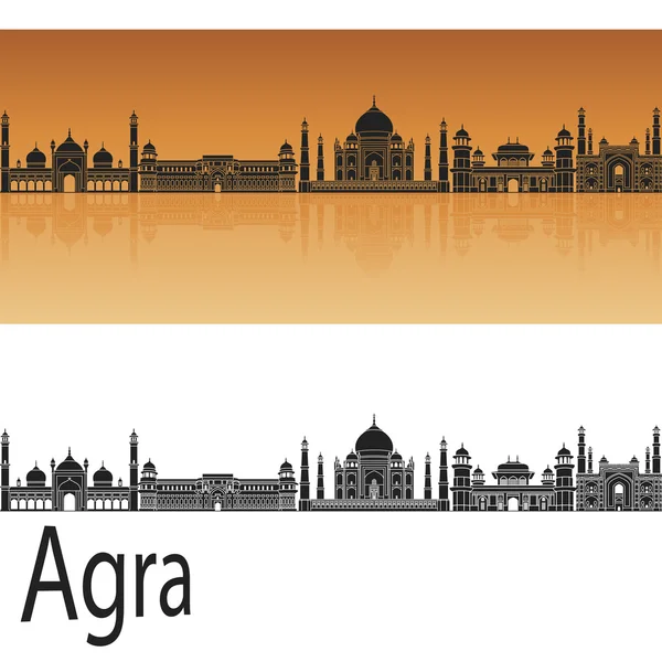 Agra skyline en orange — Image vectorielle