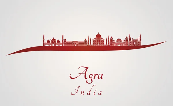 Agra manzarası kırmızı — Stok Vektör