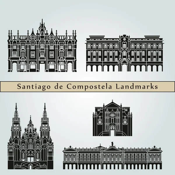 Santiago de Compostella Monumenten — Stockvector