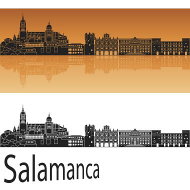 Salamanca skyline in orange clipart