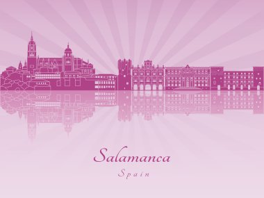 Mor parlak orkide Salamanca manzarası