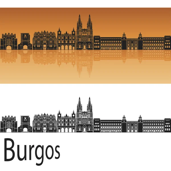 Horizonte de Burgos en naranja — Vector de stock