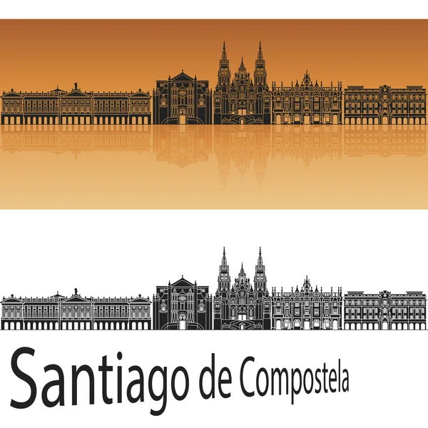 Santiago de Compostela skyline — Stock Vector
