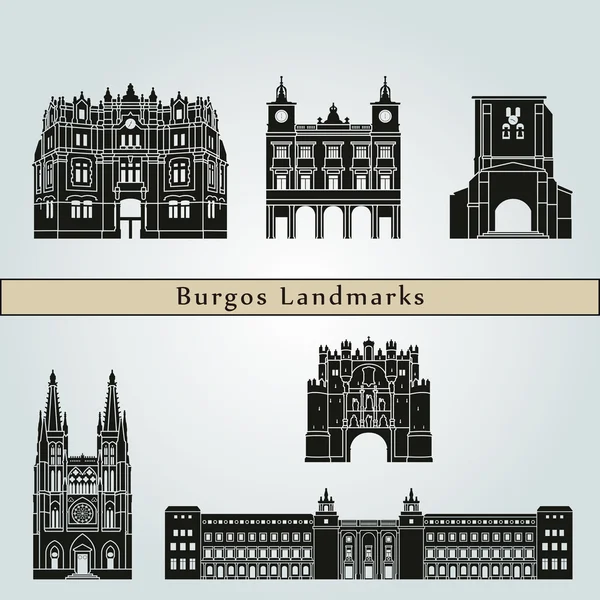 Burgos landmarks and monuments — Stock Vector