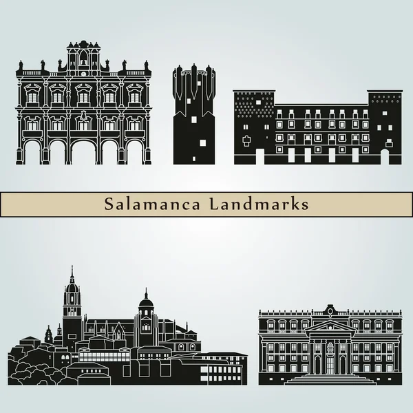 Salamanca landmarks and monuments — Stock Vector