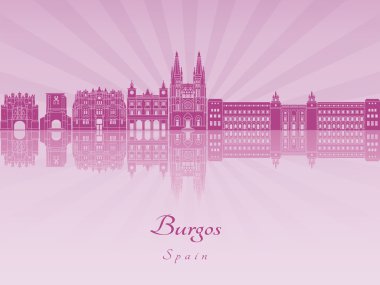 Mor parlak orkide Burgos manzarası