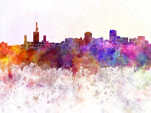 Lagos skyline in watercolor background — Stock Photo, Image